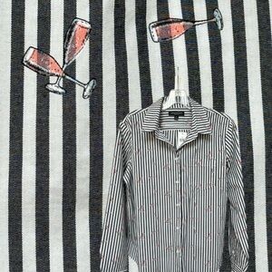 Champagne Flute Striped Button Down Quinn Boy Fit Wedding Shower Celebration
